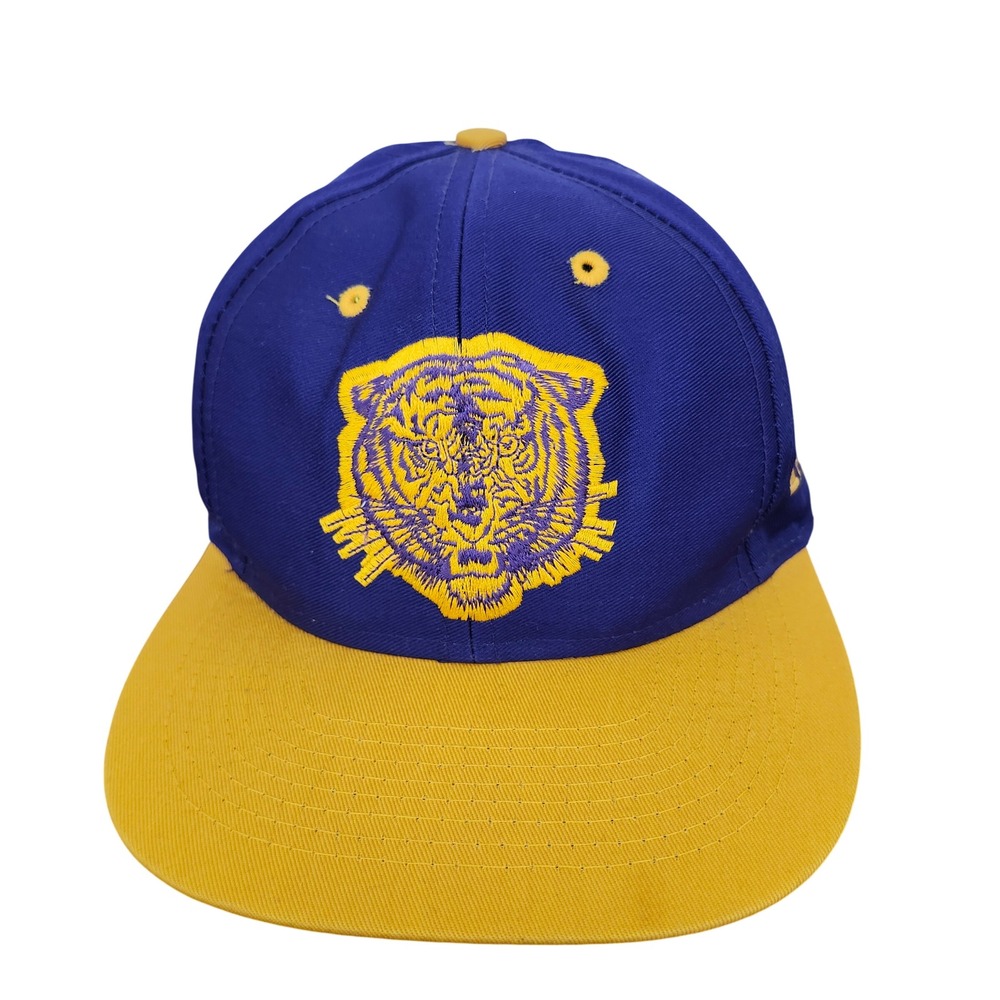 Vintage LSU Tigers Competitor Snapback Hat Purple Yellow Embroidered Cap OSFA